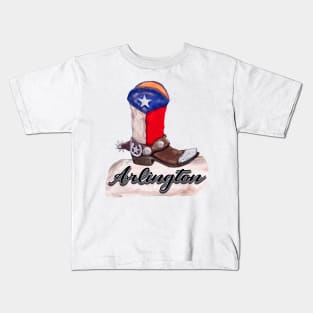 Arlington Texas Cowboy Boot Kids T-Shirt